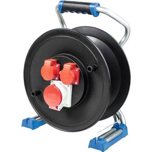 Kabelhaspel - 285 mm - Kunststof - 2 Inbouwstopcontacten - IP44