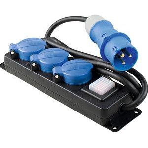 3-voudige Stekkerdoos 1,5m Kabel en CEE Stekker