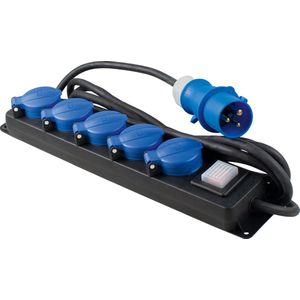 Stekkerdoos - 4,5 m H07RN-F 3G2,5 - CEE-stekker - 5 Stopcontacten - IP44