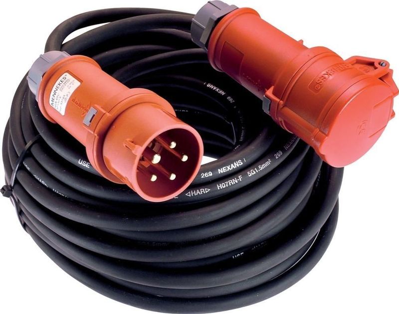 As Schwabe - H07RN-F - Verlengsnoer - 10 Meter - 400 V - 16 A - Flexibel