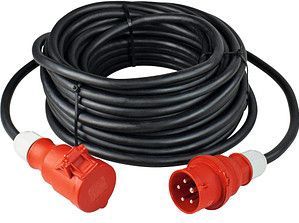 Verlengkabel - 25 m - H07RN-F 5G1,5 - Bouwstroom - 400V/16A - Weerbestendig