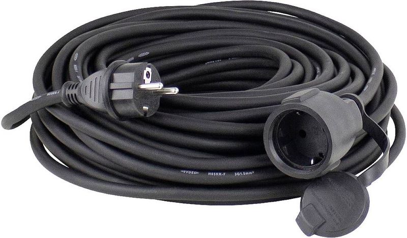 As Schwabe 60382 Strom Verlängerungskabel 16 a Schwarz 5.00 m H07RN-F 3G 2,5 mm²