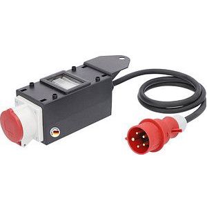 as - Schwabe MIXO Stromverteiler Spree 400 V /32 A / 5-polig – CEE-Stecker auf CEE-Steckdose mit 1,5 m schwere Gummischlauchleitung – Baustellen-Starkstrom-Verteiler – IP44 – Made in Germany I 60704