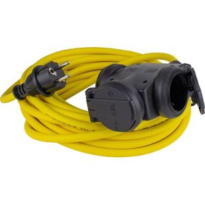as - Schwabe 61455 stekkerdoos 3-voudig rubber K35 AT-N07V3V3-F 3G1.5 5m IP44 geel