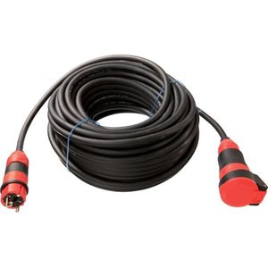 as - Schwabe SchukoUltra II Gummi Verlängerungsleitung H07RN-F 3G2,5, 25 m, extrem robust, für Gewerbe / Baustelle / Außenbereich, schwarz, 62253
