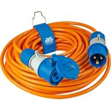 Verlengkabel - 25 m - Oranje - Polyurethaan - Met CEE-stekker en Koppeling
