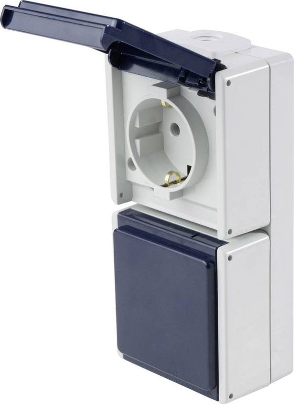 AS Schwabe 62462 Stopcontact (opbouw) IP54 Grijs