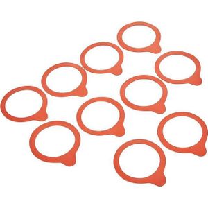 Weck 222271018 Inmaakringen van hoogwaardig natuurlijk rubber - geschikt voor weckglazen met een diameter van 60 mm - 10 stuks, Rood