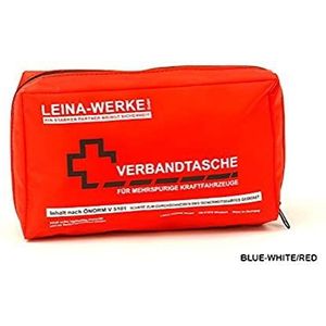 LEINA-WERKE 30025 ÖNORM verbandtas, blauw kleur, wit/rood druk, 10 stuks