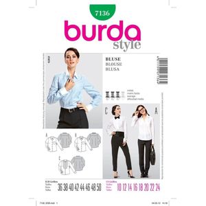 Burda Naaipatroon 7136 - Blouse In Variatie