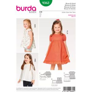Burda Naaipatroon 9362 - Blouse in variaties en Jurk