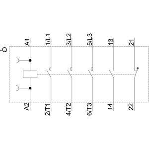 Siemens 3RT2025–1 AP00 schaal, 3, 7,5 kW / 400 V, 1 NO + 1NC, AC 230 V 50 HZ, 3 stangen, SZ S0 schroefklemmen, wit