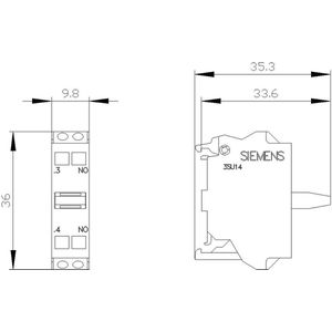 Siemens 3SU1400-2AA10-3BA0 Contactmodule 1x NO 500 V 1 stuk(s)