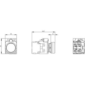 Siemens 3SU11020AB401BA0 3SU1102-0AB40-1BA0 Verlichte druktoets Kunststof frontring, Bedieningsknop vlak Groen 1 stuk(s)