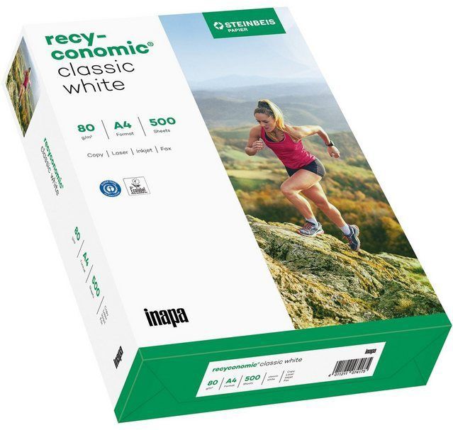 Kopierpapier A4 Recyconomic Classic White 80g qm wei&#223; VE=500 Blatt