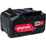 Starmix Accupack 18 V 5,2 Ah Li-Power, CAS-accu met vele topmerken compatibel met apparaten, accu voor nat-droogzuiger, stofzuiger en elektrisch gereedschap van de CAS-partner