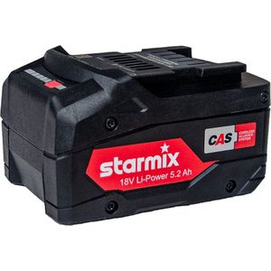 Starmix Accupack 18 V 5,2 Ah Li-Power, CAS-accu met vele topmerken compatibel met apparaten, accu voor nat-droogzuiger, stofzuiger en elektrisch gereedschap van de CAS-partner