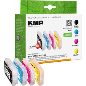 KMP Inktcartridge vervangt Brother LC-970BK, LC-970C, LC-970M, LC-970Y Compatibel Combipack Zwart, Cyaan, Magenta, Geel B13V 1060,0050