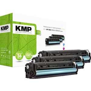 KMP Tonercassette vervangt HP 125A, CB541A, CB542A, CB543A Compatibel Cyaan, Magenta, Geel 1400 bladzijden H-T113 CMY