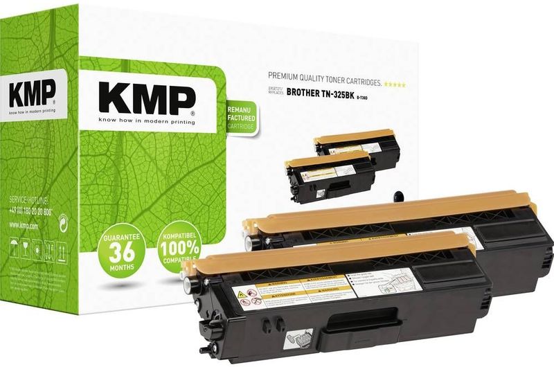 KMP B-T38D  schwarz Toner kompatibel zu brother TN325BK, 2er-Set
