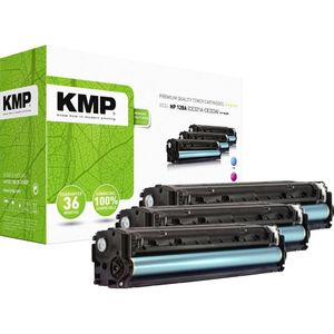 KMP H-T144 CMY Tonercassette Combipack vervangt HP 128A, CE321A, CE322A, CE323A Cyaan, Magenta, Geel 1300 bladzijden Compatibel Toner multipack