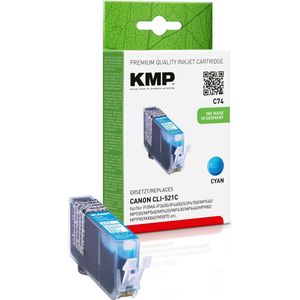 KMP - C74 - Inktcartridge - Blauw - Compatibel met Canon CLI-521 C