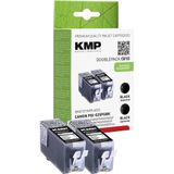 KMP - DOUBLEPACK C81D - Inktcartridge - Zwart - Compatibel - 2 x 19 ml