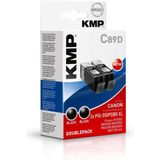 KMP C89D - 2er-Pack - Schwarz - Tintenpatrone (Alternative zu: Canon PGI-550PGBK XL)