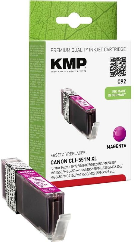 KMP Inktcartridge vervangt Canon CLI-551M XL Compatibel Magenta C92 1519,0006