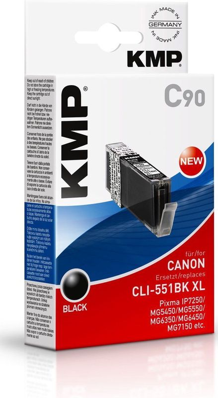 KMP - C90 - Inktcartridge - Zwart - 15 ml - Geschikt voor Canon Pixma