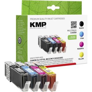 KMP - C107XV - Inktcartridge - Zwart Cyaan Magenta Geel - Multi-verpakking