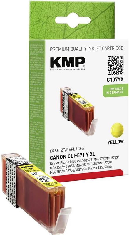 KMP Druckerpatrone C107YX gelb kompatibel zu Canon CLI-571 XL Y