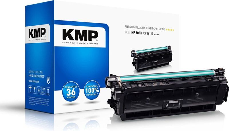 KMP - H-T223CX - Tonercassette - Cyaan - Vervangt HP 508X - 9500 Bladzijden