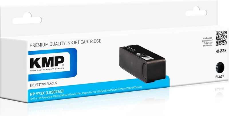 KMP - H165BX - Inktcartridge - Zwart - Hoog Rendement - 217,5 ml