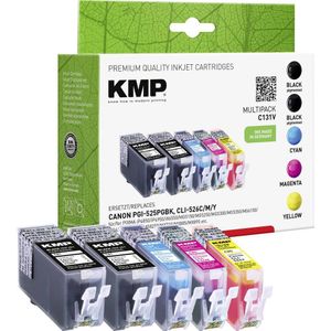 KMP Inktcartridge vervangt Canon PGI-525PGBK, CLI-526C, CLI-526M, CLI-526Y Compatibel Combipack Zwart, Cyaan, Magenta, Geel C131V 1513,0055