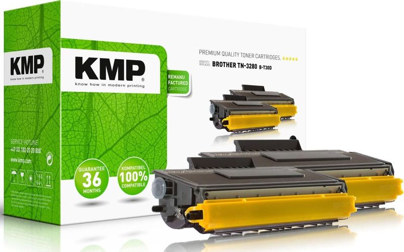 KMP B-T30D  schwarz Toner kompatibel zu brother TN-3280, 2er-Set