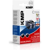KMP - C72D - Inktcartridge - Zwart - Compatibel met Canon PGI-520 BK