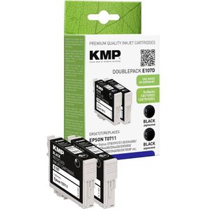 KMP Inktcartridge vervangt Epson T0711 Compatibel 2-pack Zwart E107D 1607,4021