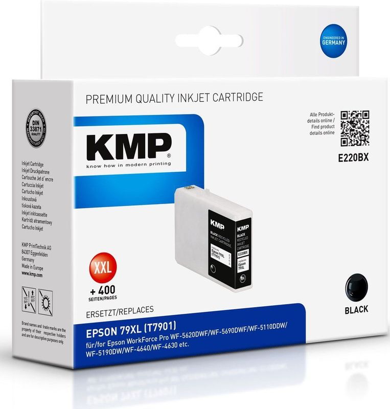 KMP - Inkt - Enkele Verpakking - Zwart - Compatibel met Diverse Merken