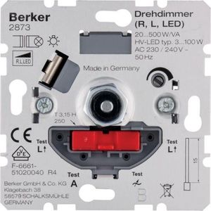 Berker - UP Draa Dimmer - 20 tot 500 Watt - Inbouw - Zachte Inschakeling