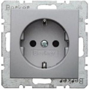 Berker Schuko-contactdoos aluminium mat 47431404 B.1, B.3, B.7, S.1 4011334224273
