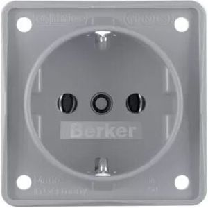 Berker - 941852506 - Schuko Wandcontactdoos - Grijs - Kunststof