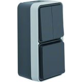 Stopcontact - Grijs - IP55 - Combinatie Serie-Schakelaar met Klepdeksel