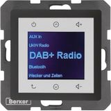 Berker - Radio Aanraking - Wekkerradio - Grijs - DAB+, FM, Bluetooth