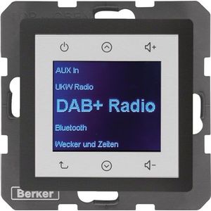 Berker - Radio Aanraking - Wekkerradio - Grijs - DAB+, FM, Bluetooth