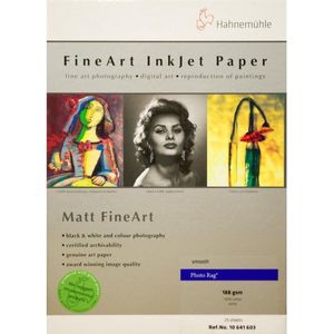 Hahnemühle - Photo Rag - Fotopapier - Wit - 188 g/m² - 25 Vellen