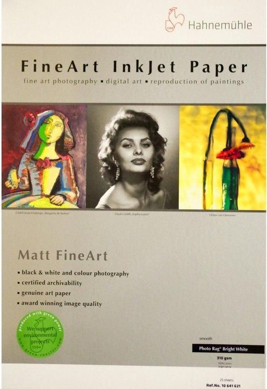 Hahnemühle - Photo Rag Bright White - A3+ - 25 Vel - 310g/m²