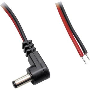 DC plug (m) haaks 5,5 x 2,5mm stroomkabel met open einde - max. 3A / zwart/rood - 2 meter
