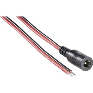 DC plug (v) 5,5 x 2,5mm stroomkabel met open einde - max. 10A / zwart/rood - 2 meter