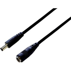 DC plug (m) - DC plug (v) verlengkabel - 5,5mm x 2,5mm - max. 12V/7A / zwart - 3 meter